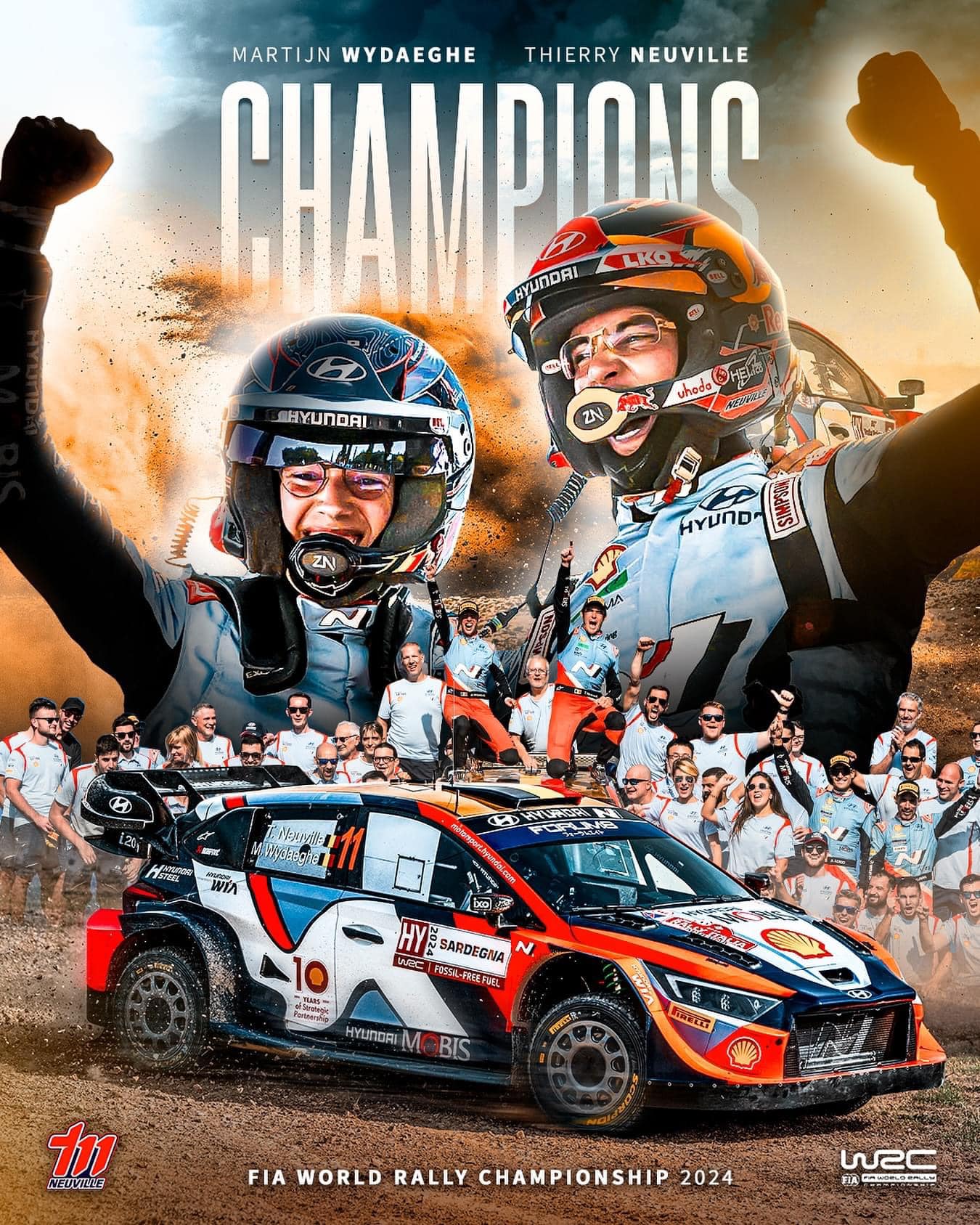 Thierry Neuville and Martijn Wydaeghe are the 2024 World Rally