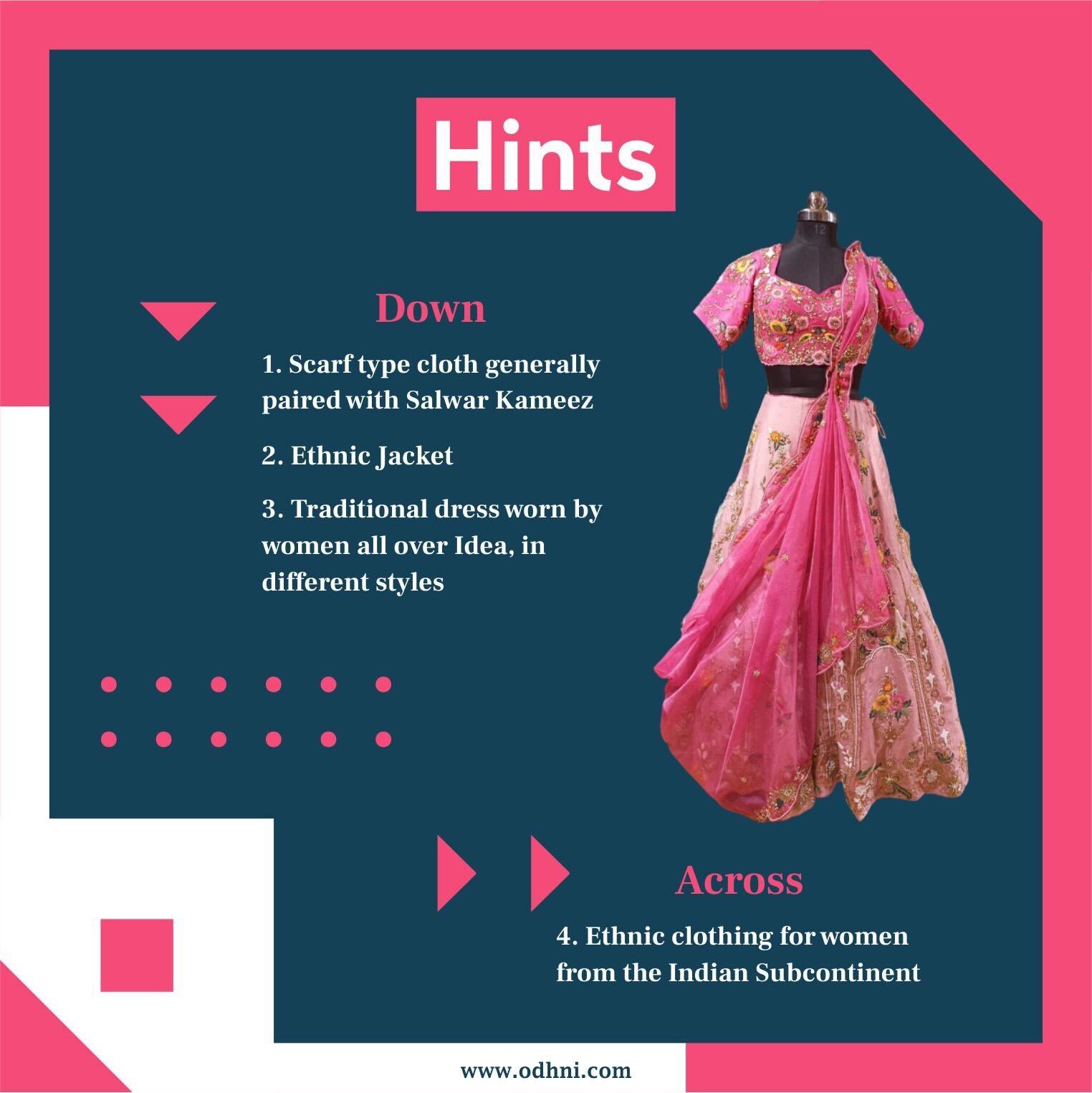 dress for a formal puja perhaps crossword clue Let's test your ethnic wear knowledge with fun engagement post! Can you solve the puzzle below? Comment down your answers and challenge your friends to solve it too! 🔍 #EthnicWearCrossword # menu: bm/midi