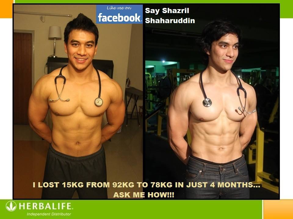 Say Shazril Shaharuddin Still Remember Last April When I Uploaded A Picture Of Me On D Left Bulking Up Till I Was 92kg After 4 Months Of Dieting With Herbalife