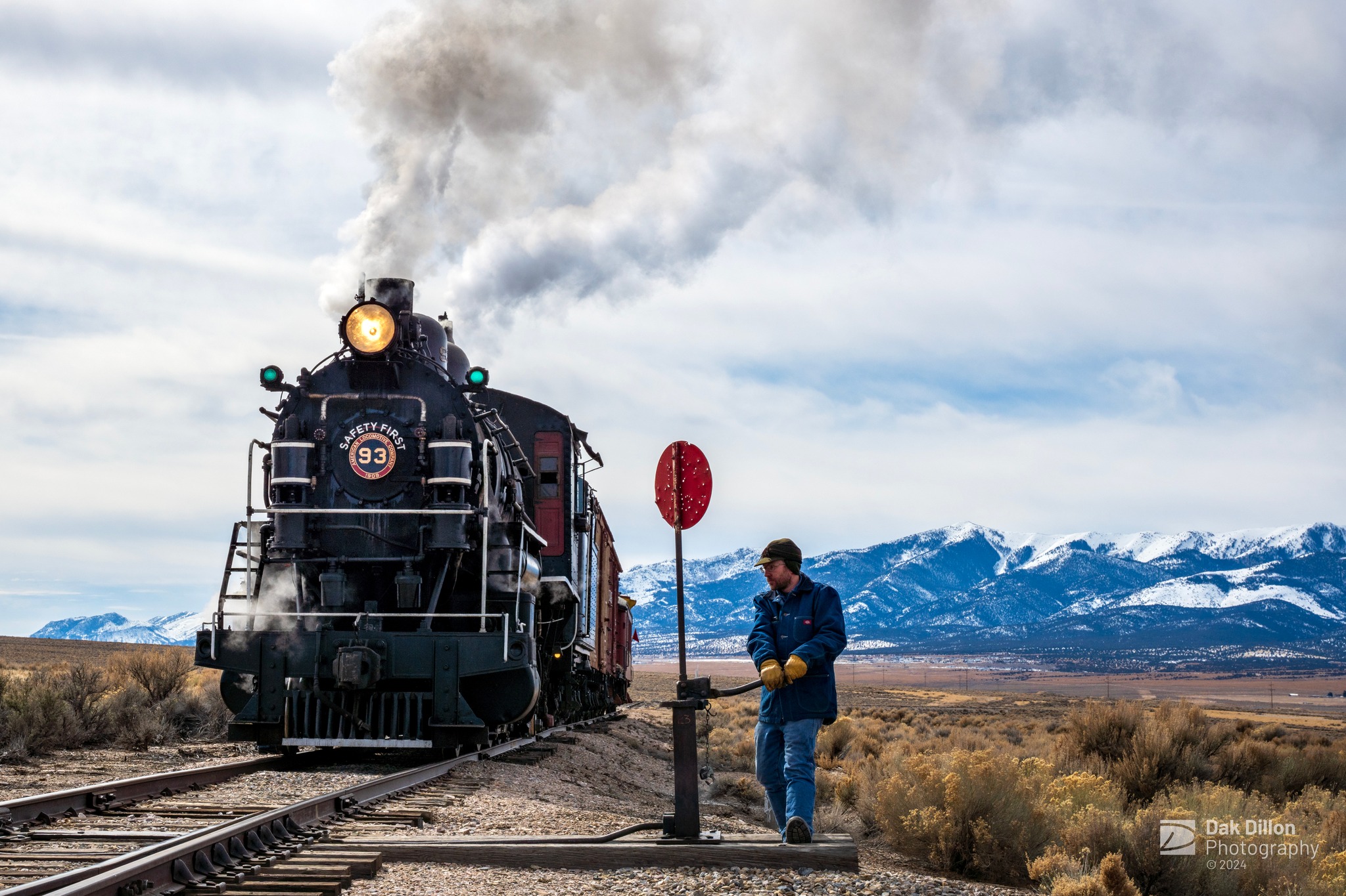 Dak - Nevada Northern 93 waits on a switch. Built by the American ...