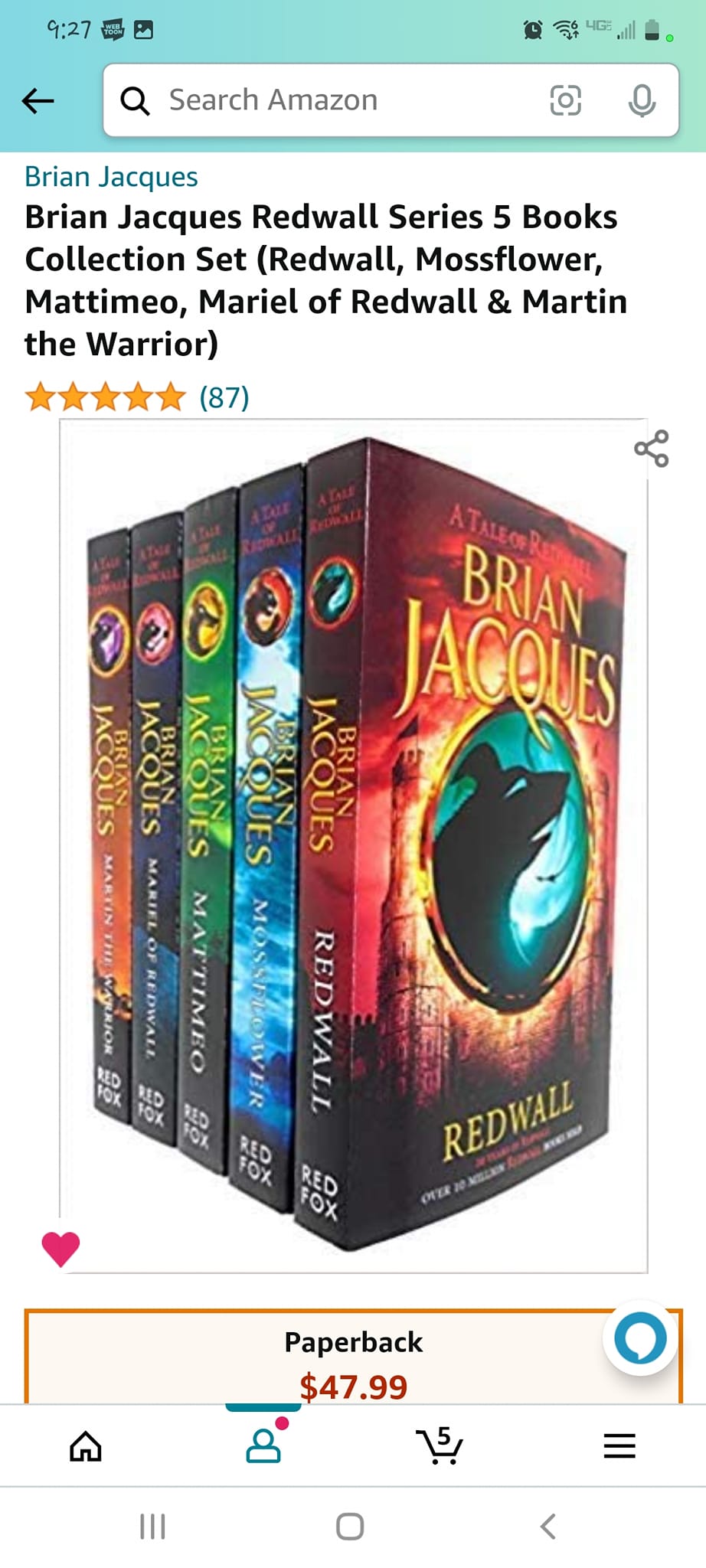 Complete Set Series - Lot of 22 Redwall Books by Brian Jacques YA