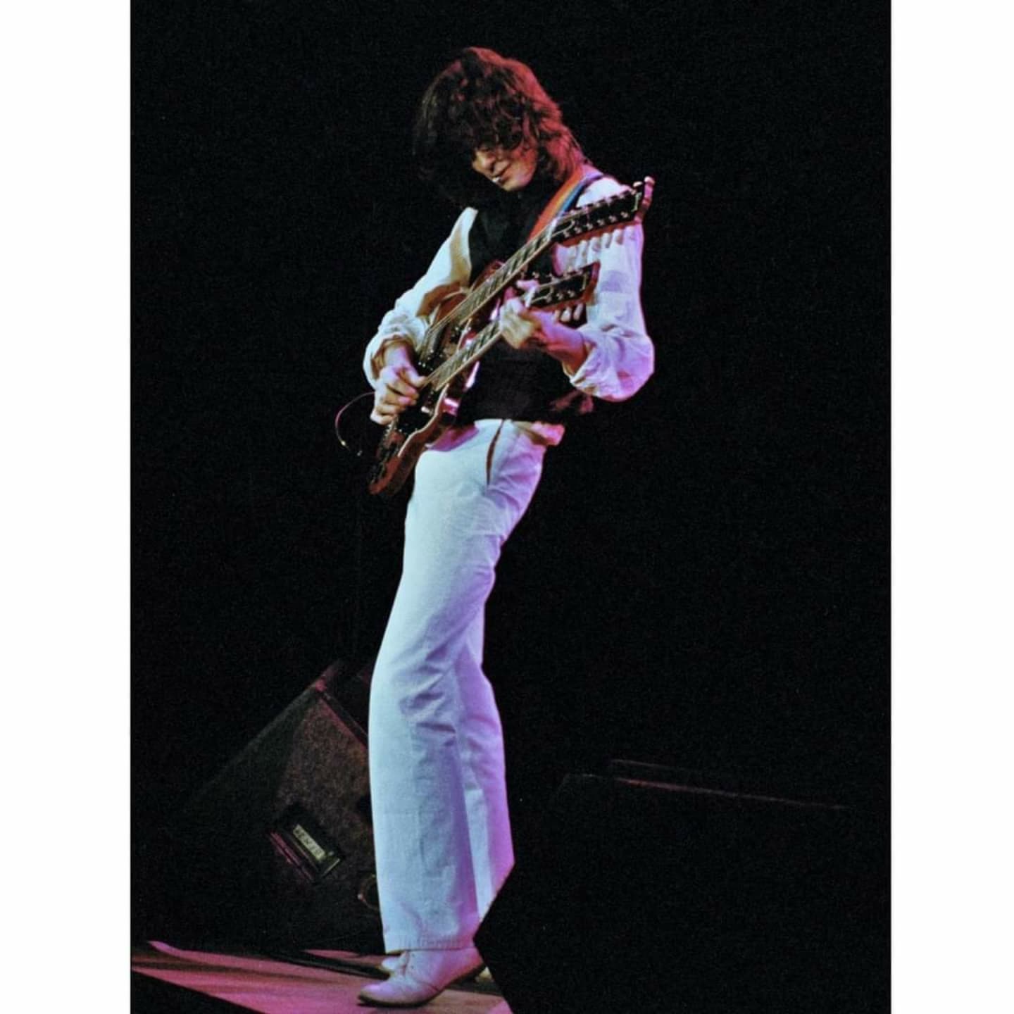 Tony Franklin with Jimmy Page at The Firm concert in 1985