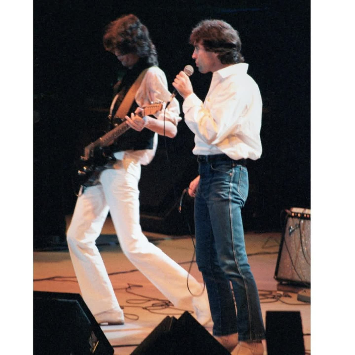 Tony Franklin with Jimmy Page at The Firm concert in 1985