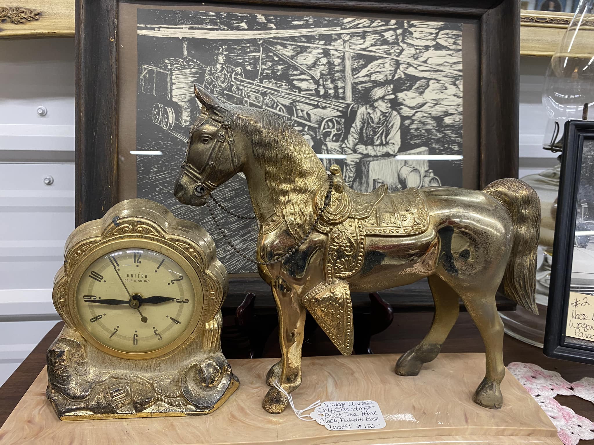 The Montreux Quartz Clock in a Dark Wooden Box with a Brass Inlay  display picture 1