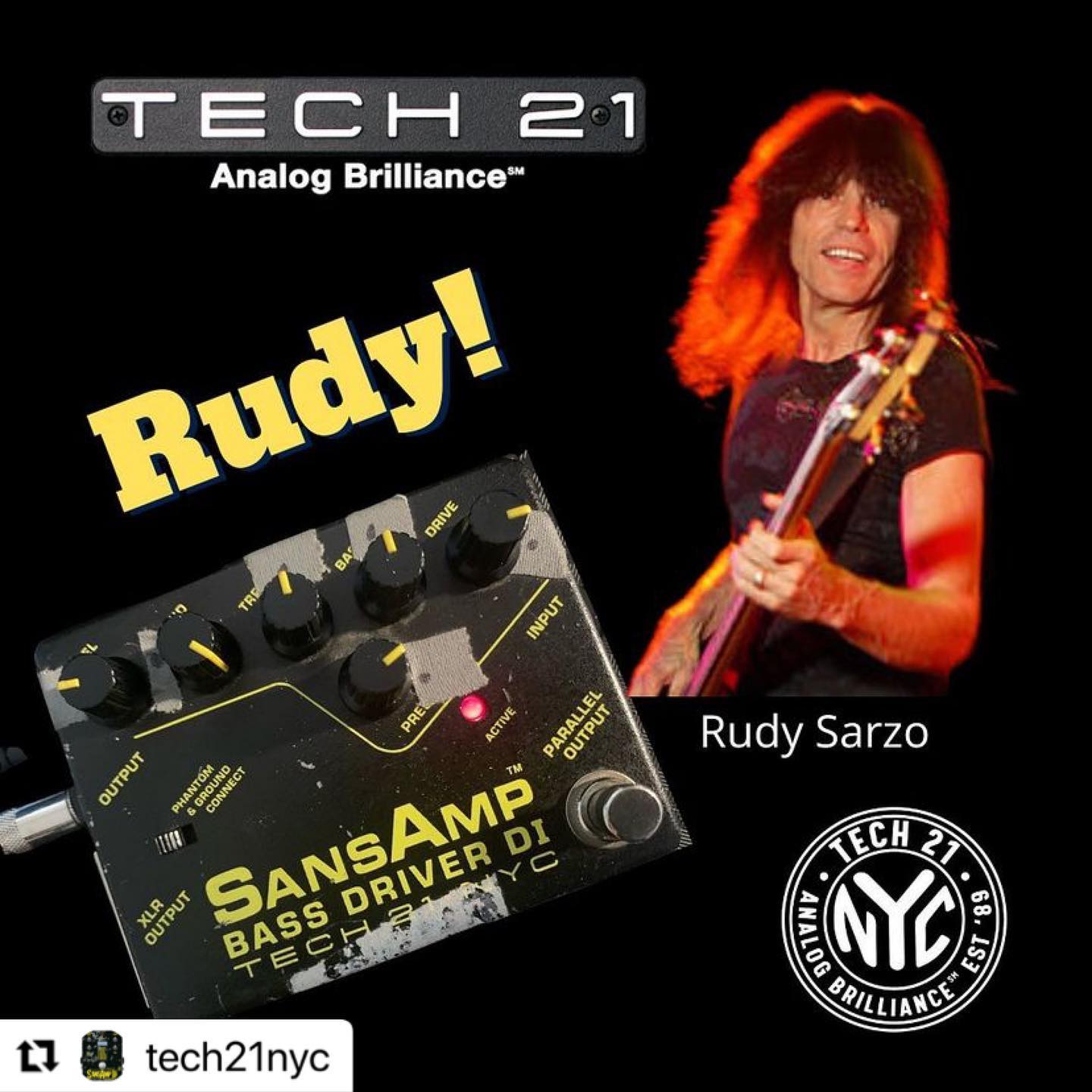 Tech21 Red Ripper pedal for downtuned guitar and bass