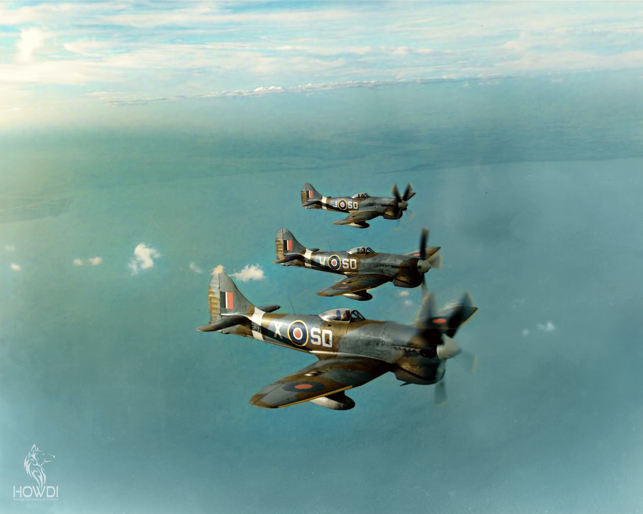 WW2 - Hawker Tempest V aircraft (EJ589 SD-J, EJ599 SD-W and EJ763 SD-X ...