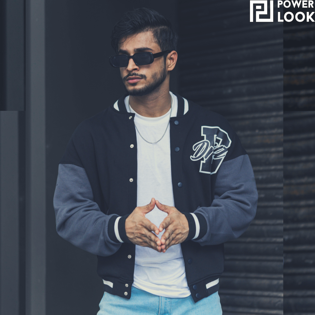 Powerlook - Black Varsity Oversized Baseball Jackets for Men gives you ...