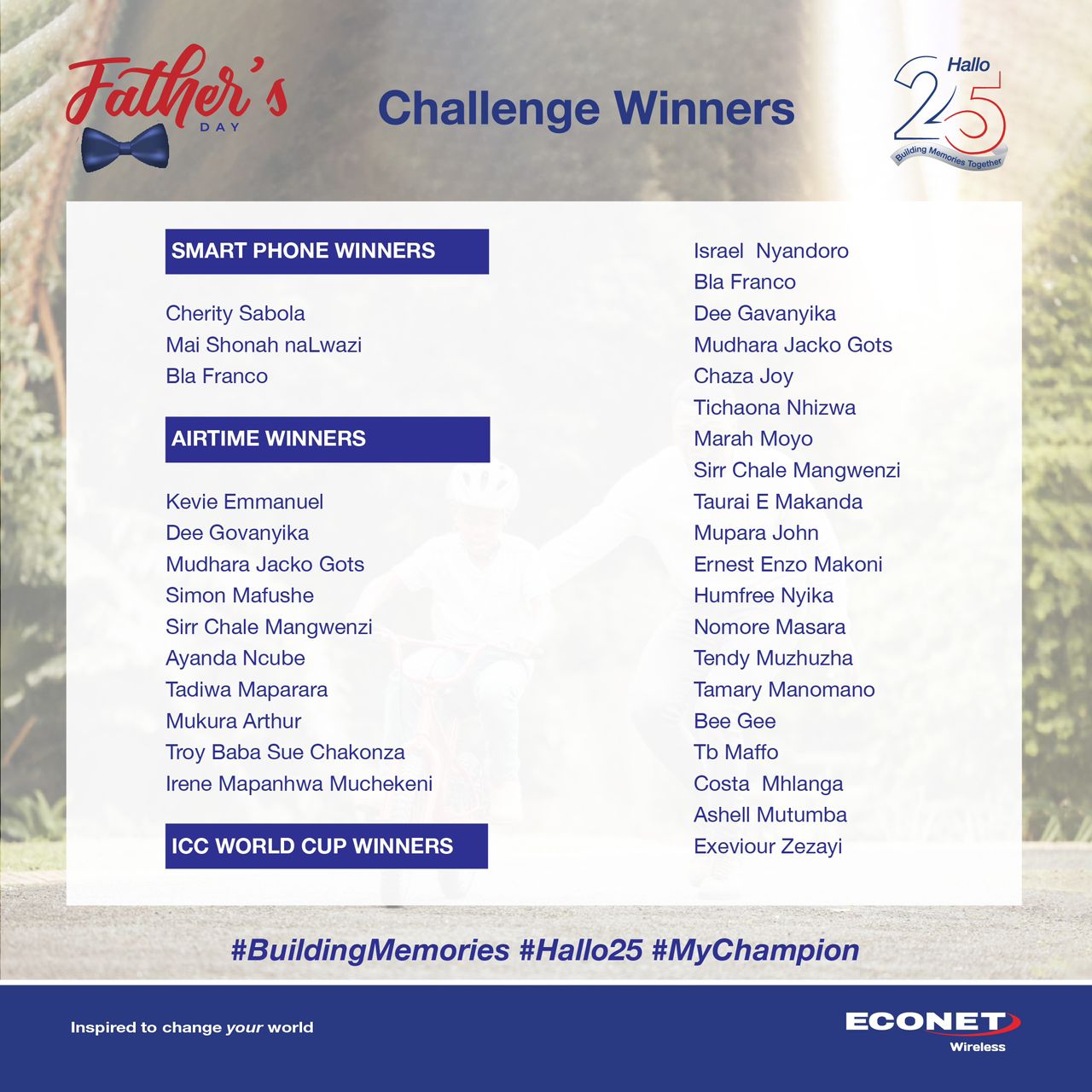 Econet Zimbabwe - Congratulations to the Father's Day... | Facebook