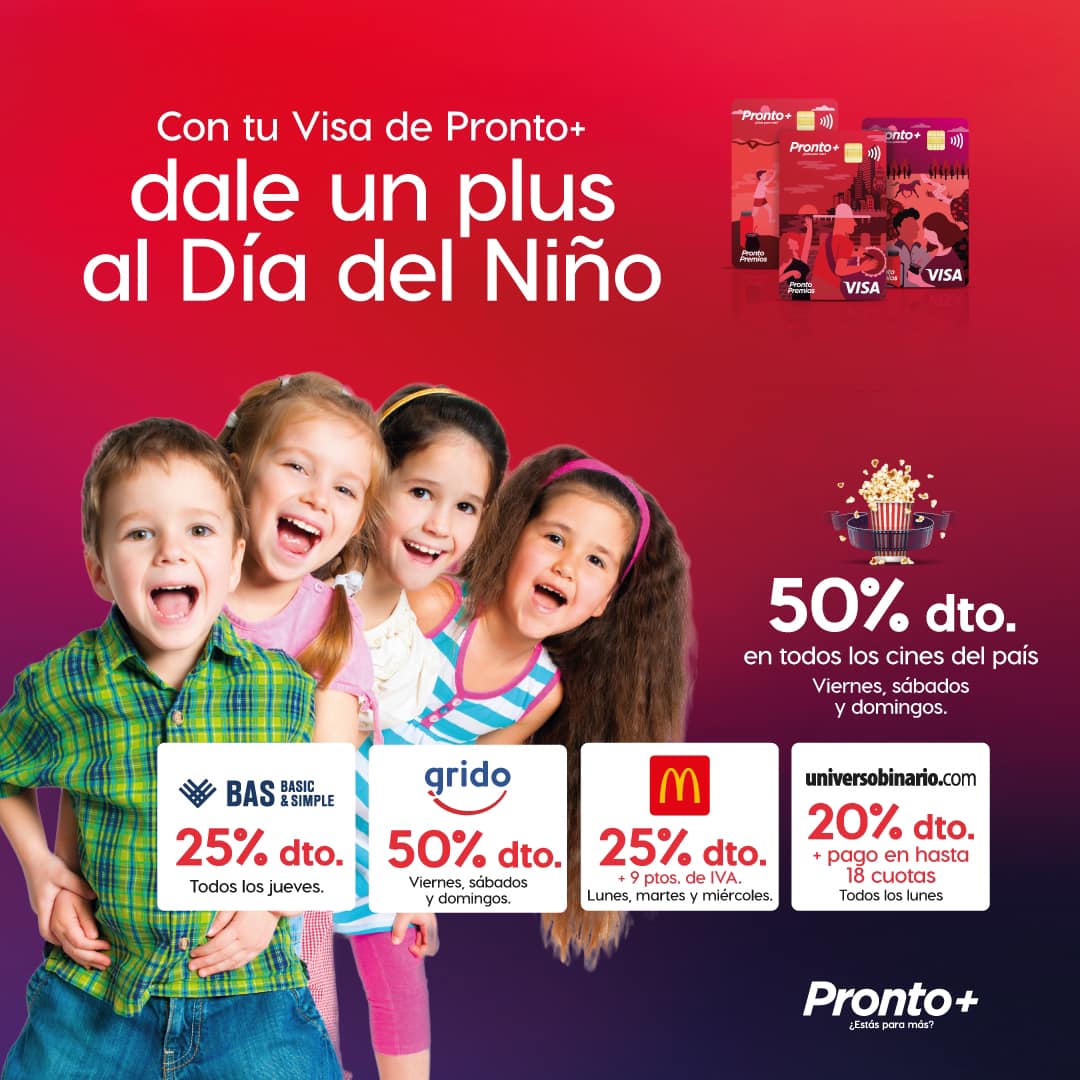 Este día del niño con tu Visa... - Pronto+ ¿Estás para más?
