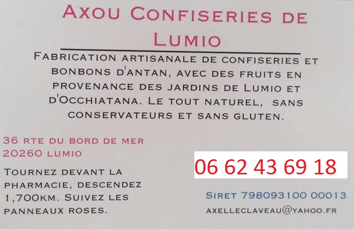 AXOU Confiseries De LUMIO | Lumio