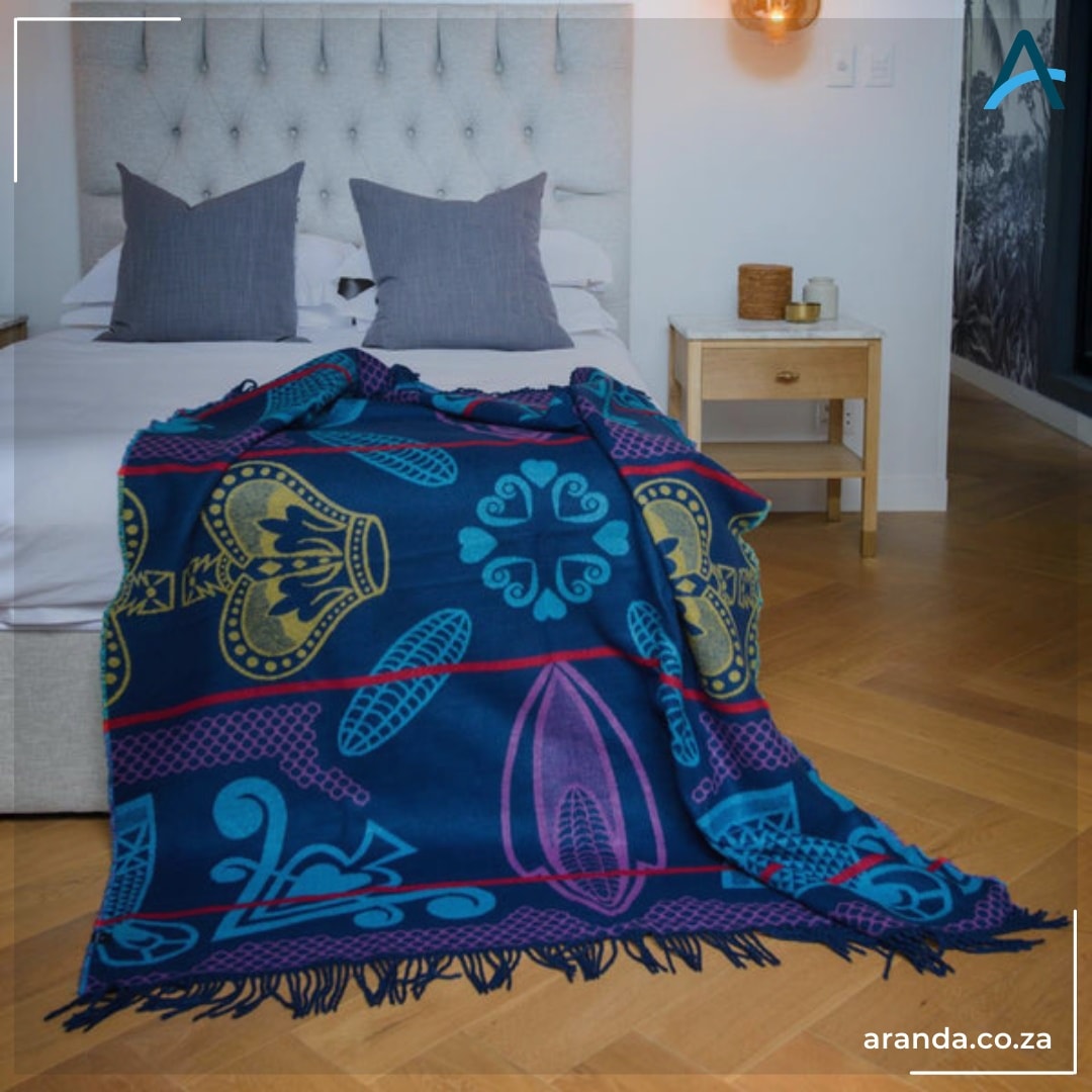 Aranda Bella Vita Thando Mahlangu Blanket 160x150cm Burgundy/Apple