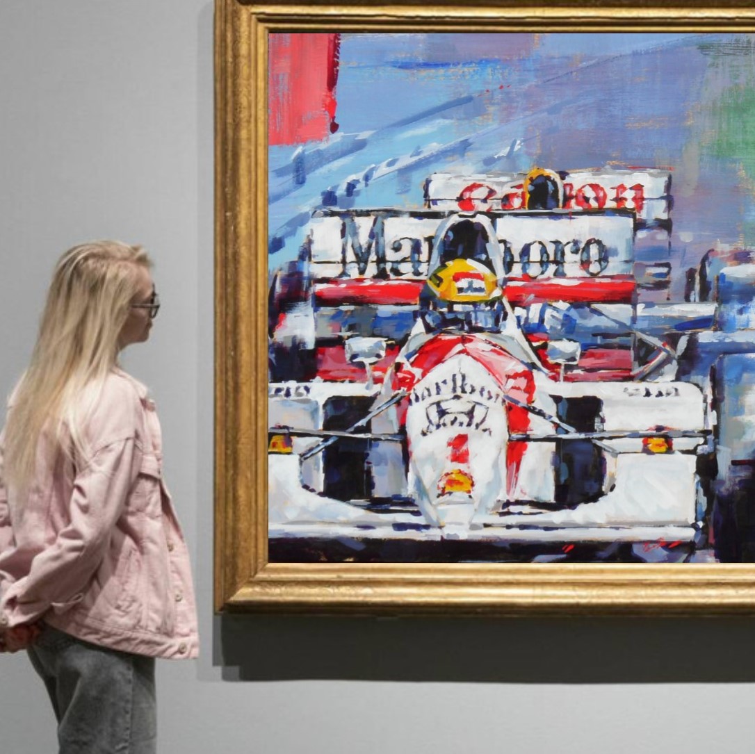 Senna vs Mansell painting from Monaco 1992