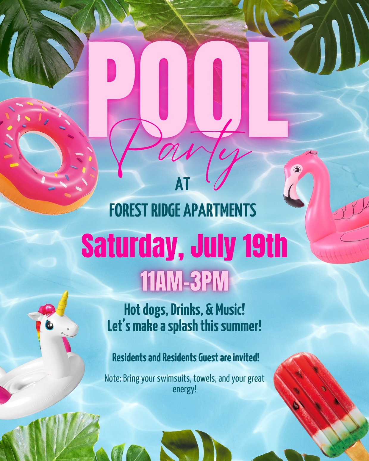 🎉 Forest Ridge Pool Party! 🌞💦... - Forest Ridge Apartments | Facebook