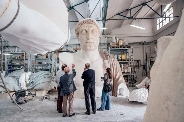 The Colossus of Constantine has been reconstructed to its full 13-metre ...