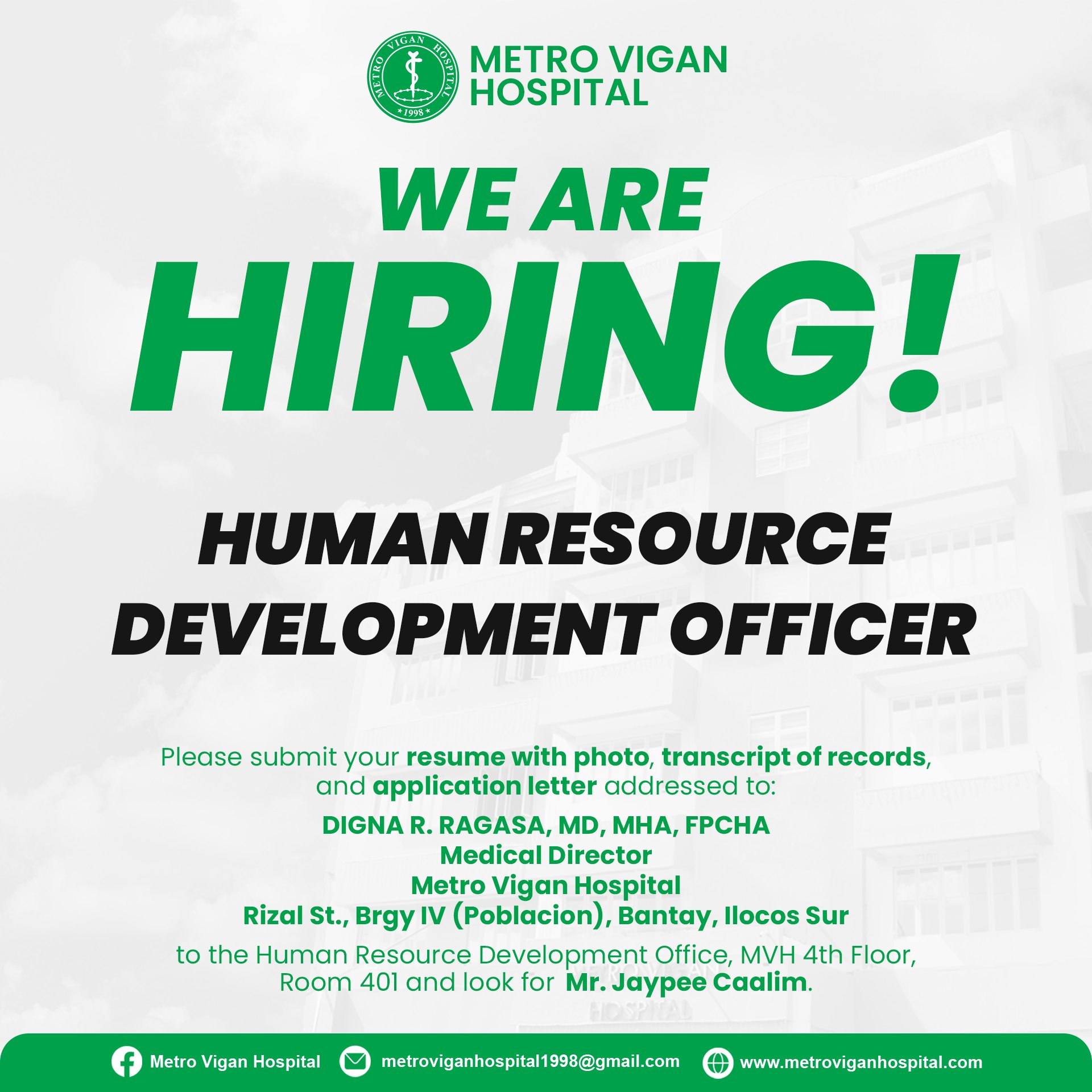 We believe in hiring the best of... - Metro Vigan Hospital | Facebook