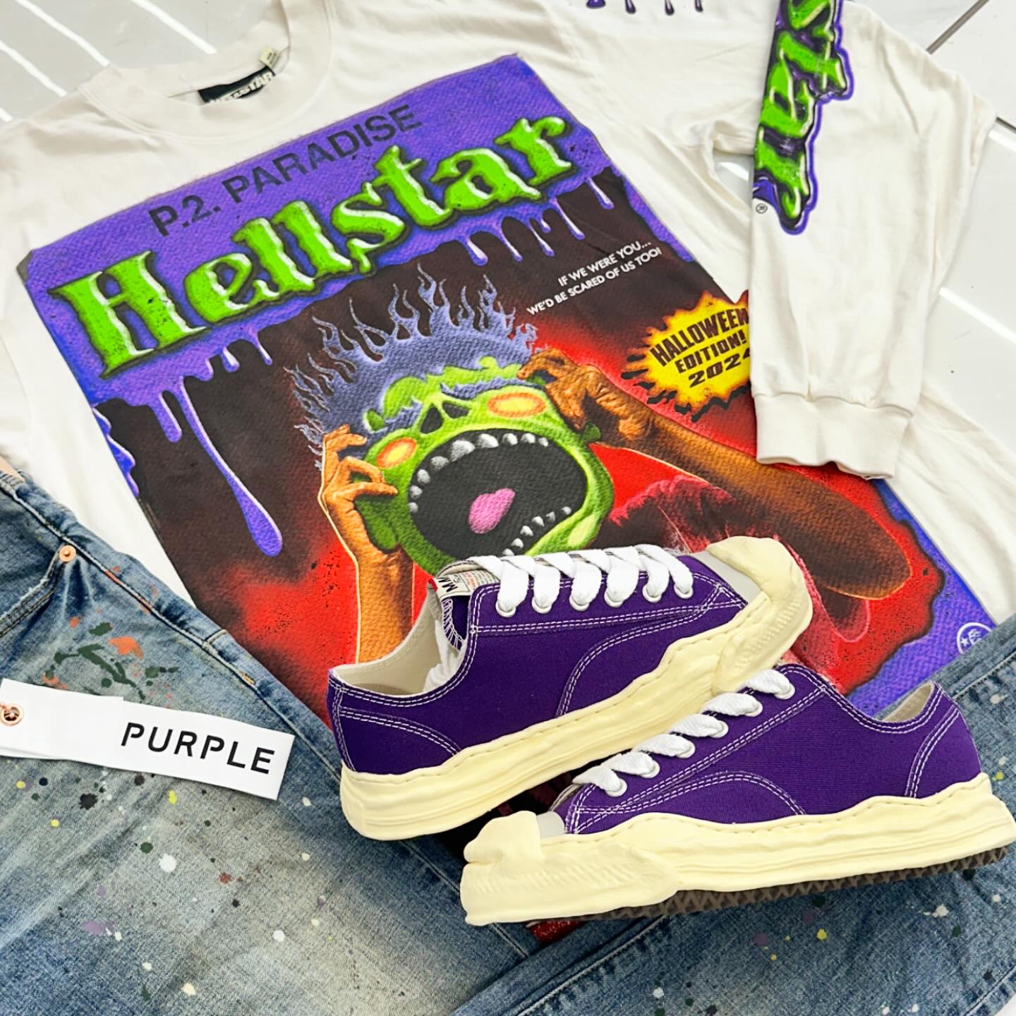 Hellstar Zombie Longsleeve Tee ?‍♂️ Size M/L $280 Each Purple 