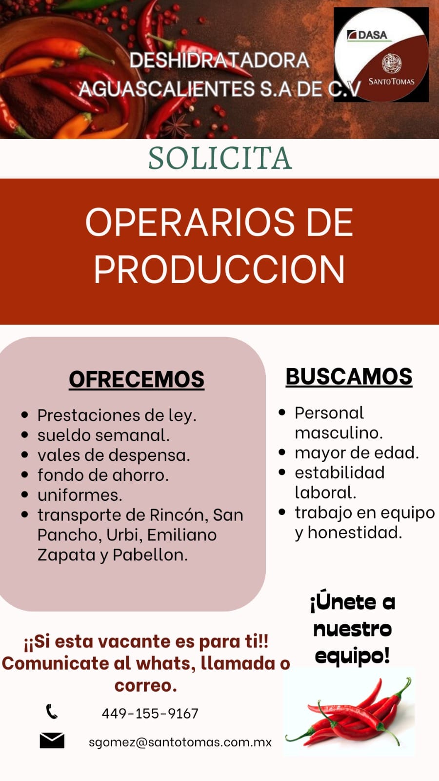 Deshidratadora Aguascalientes SA de CV | Aguascalientes