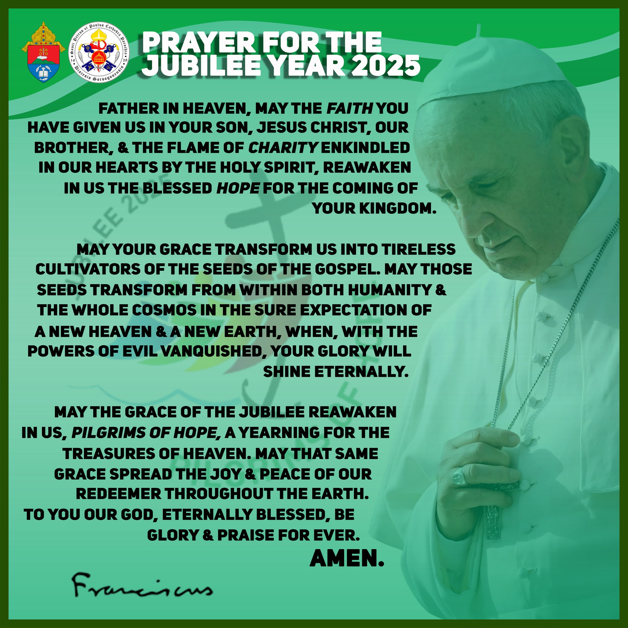 PRAYER FOR THE JUBILEE YEAR 2025... - DIOCESE OF SORSOGON | Facebook