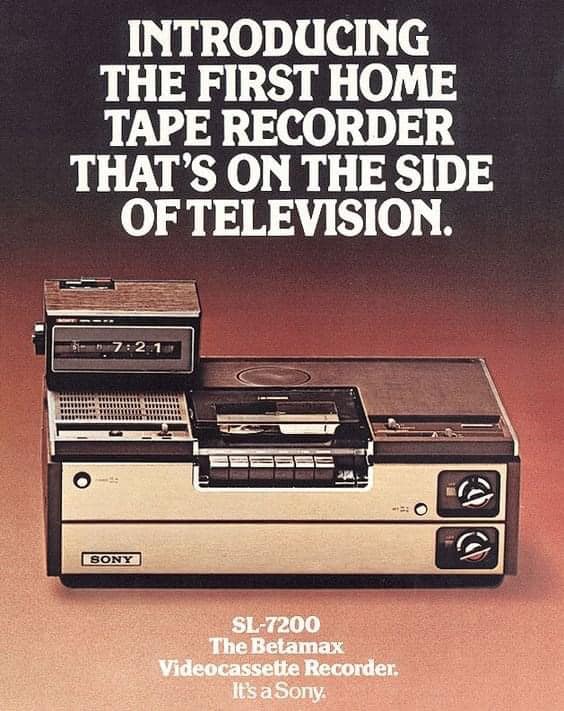 ☮ 1976 SONY SL-7200 Betamax Videocassette Recorder ad ☮~