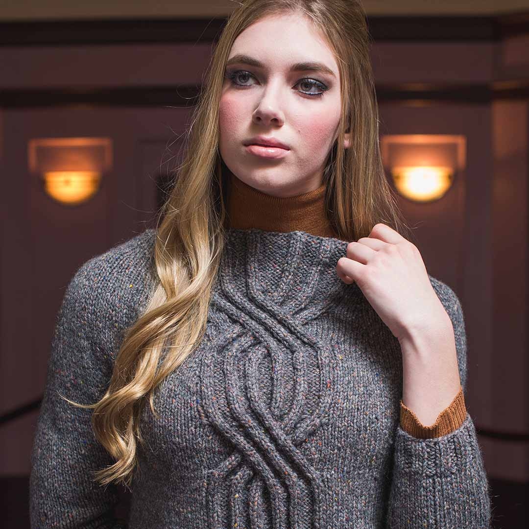 Crocheted bell sleeve top using Olivia shrug pattern
