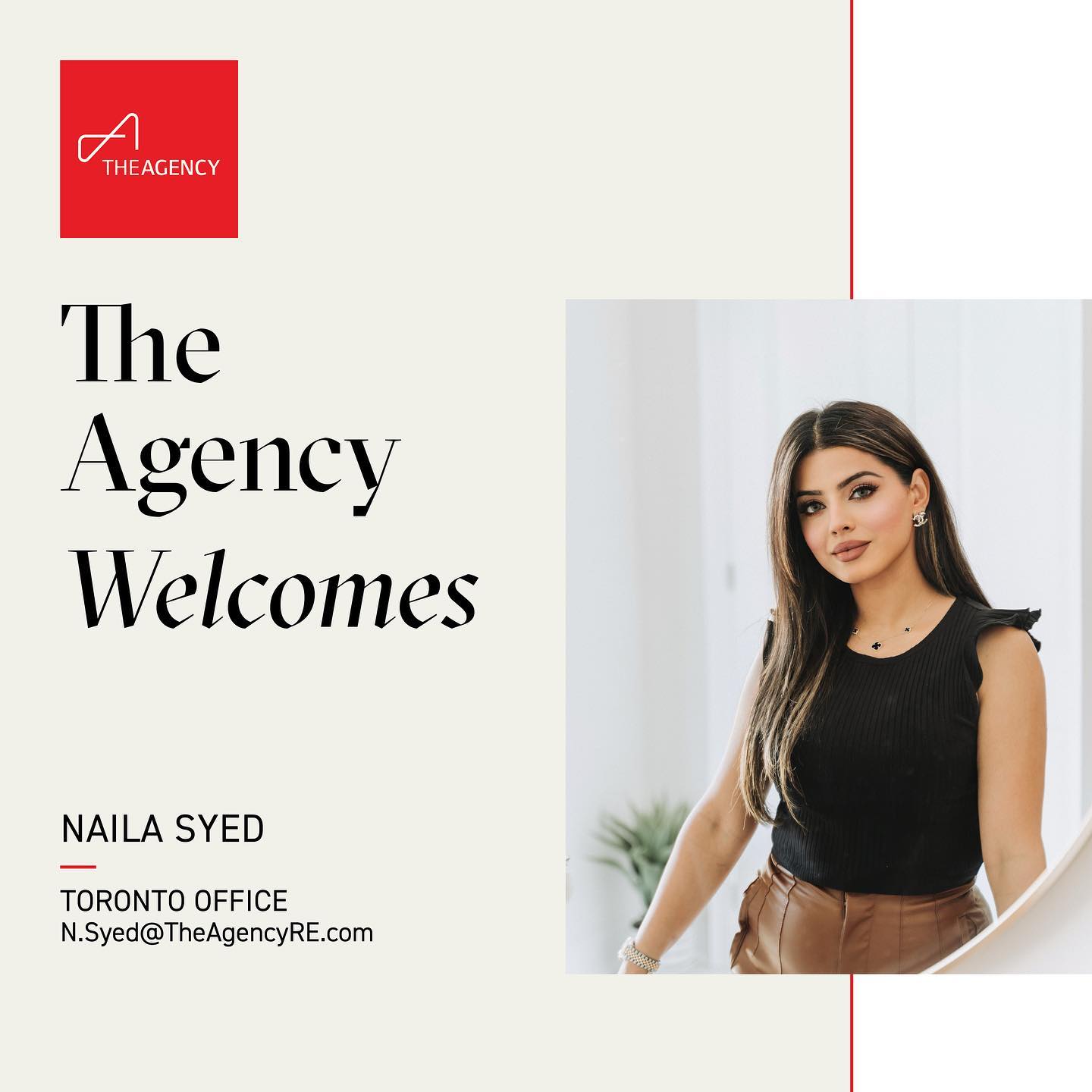 The Agency Toronto - Please help us welcoming Naila Syed to our The ...