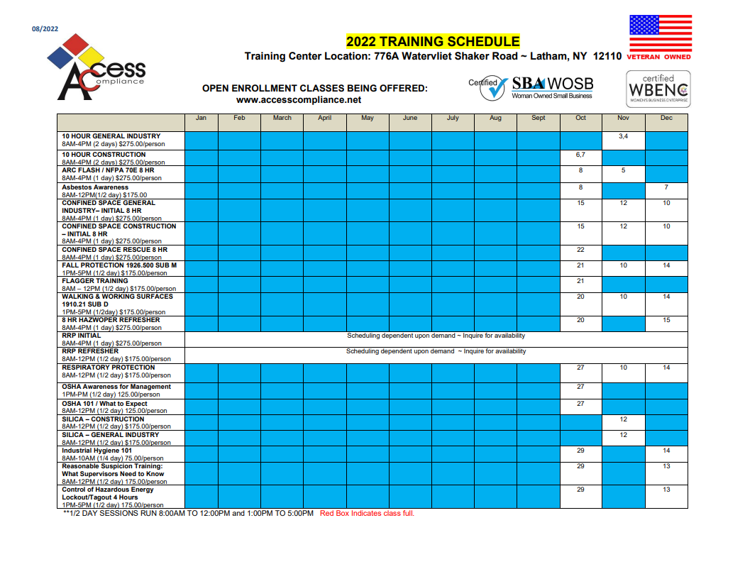Here is our updated training schedule... - Access Compliance | Facebook