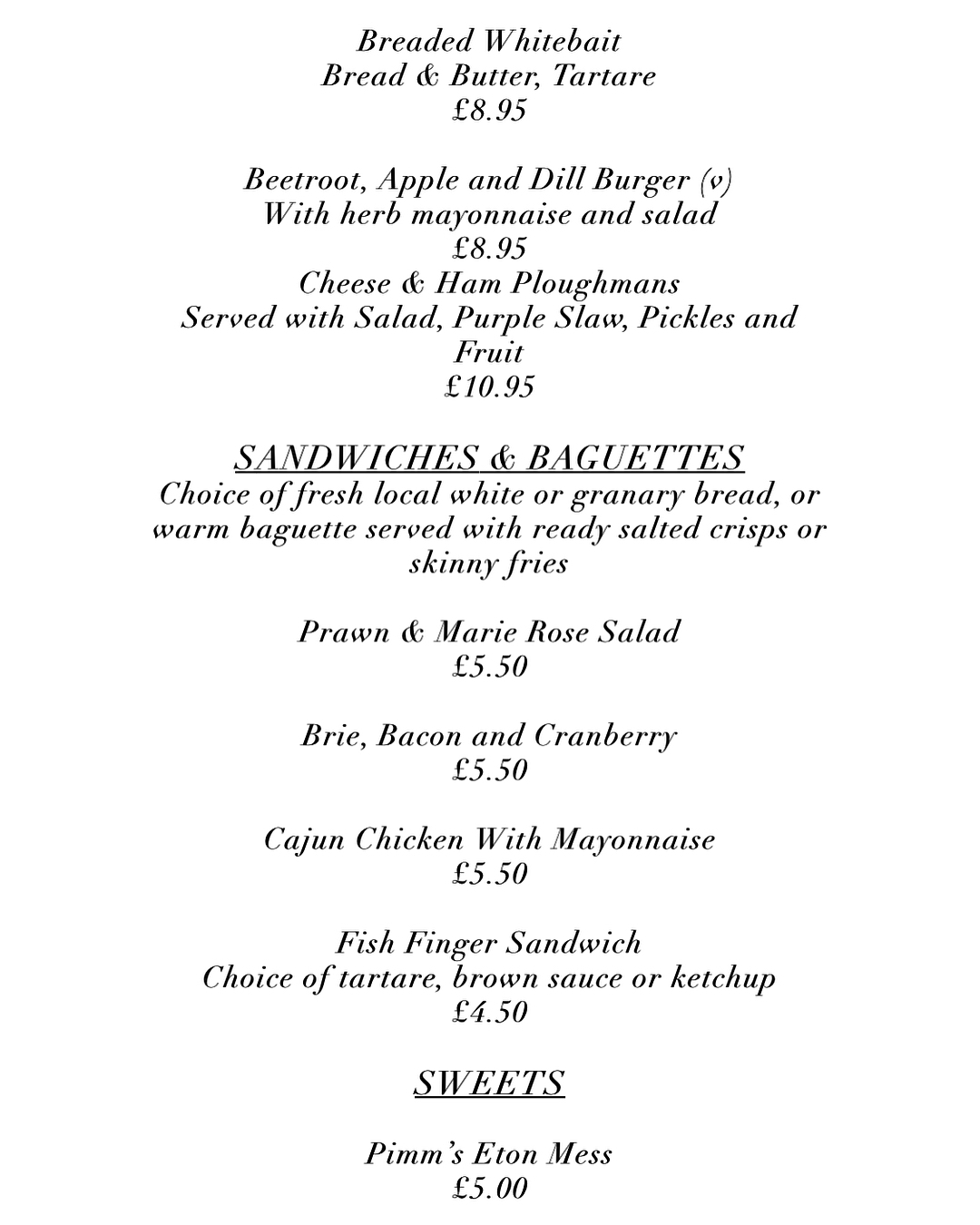 Stunning new menus available at... - The Wheel Inn Westwell | Facebook