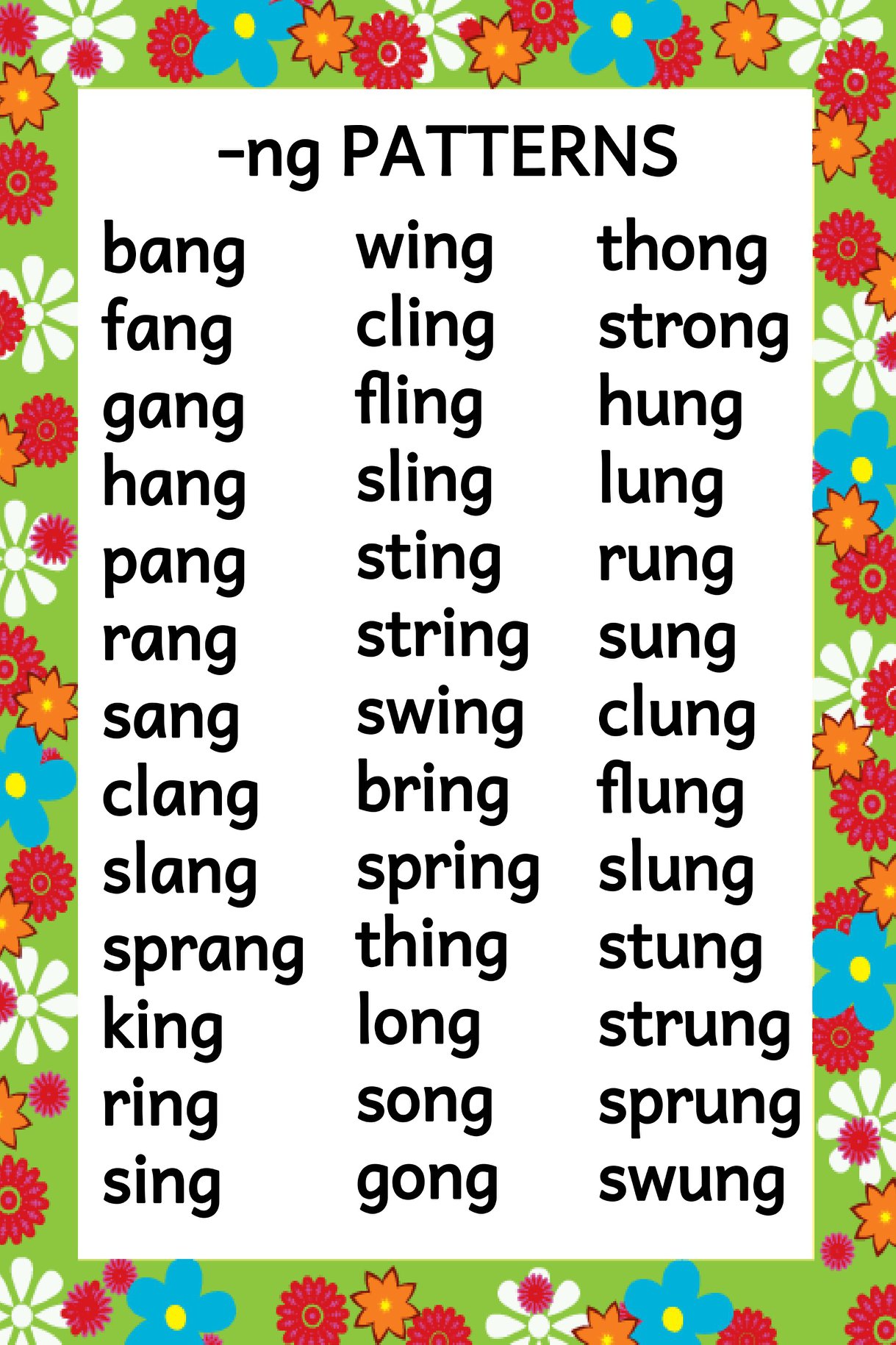 Tarpapel - PHONICS EXERCISES-ng and nk Patterns | Facebook
