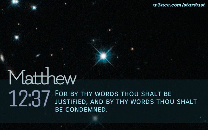 King James Bible Scripture Pictures - Matthew 12:37 | Facebook