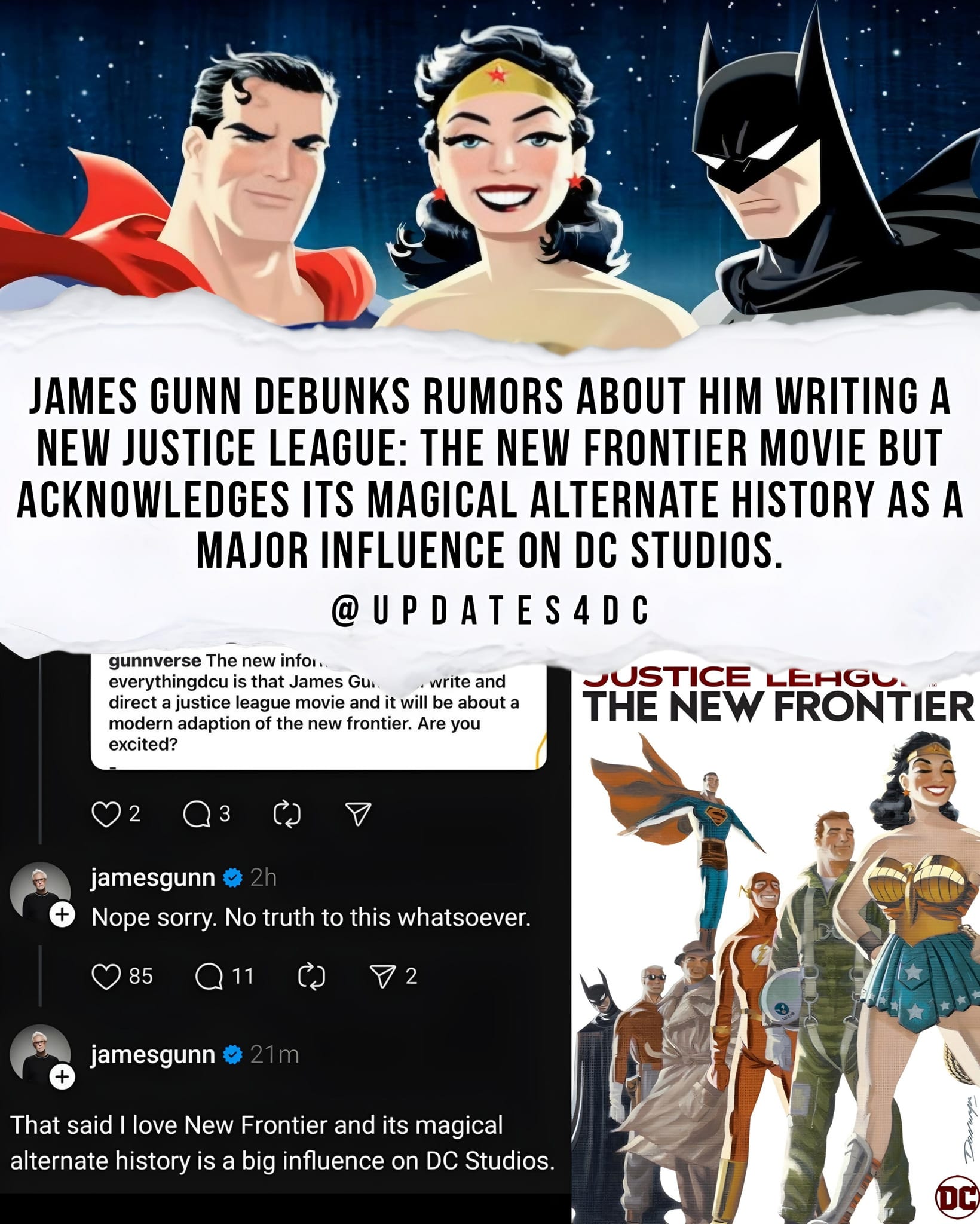 DC - James Gunn debunks rumors about him writing a new Justice League ...