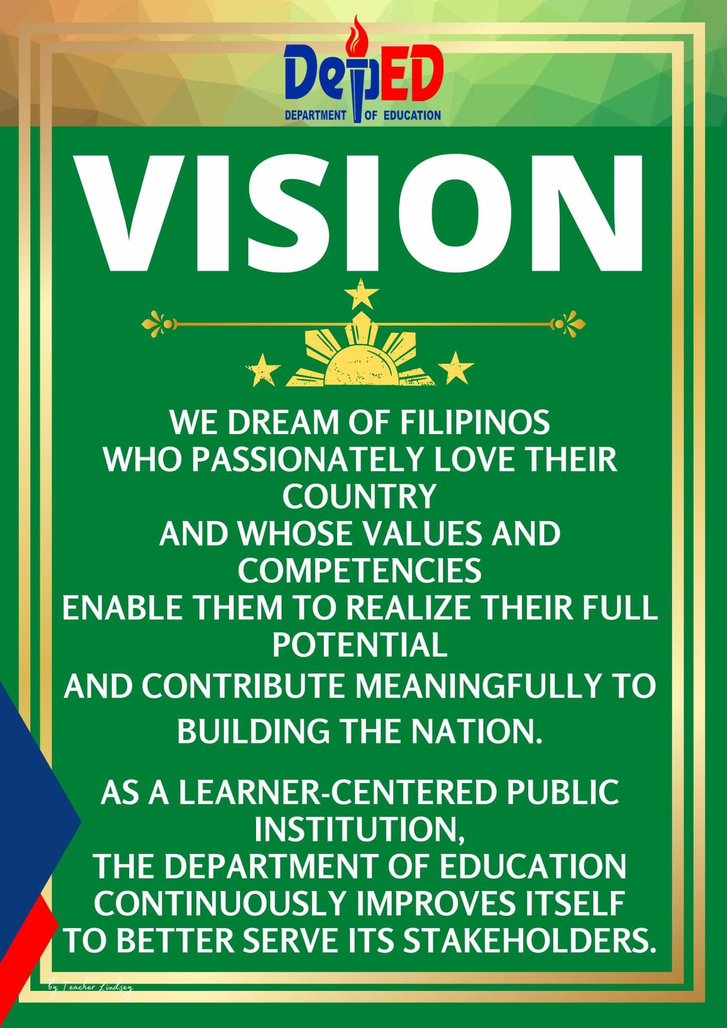 DESIGN #6 DepEd VISION DepEd... - Little Hands Matter | Facebook