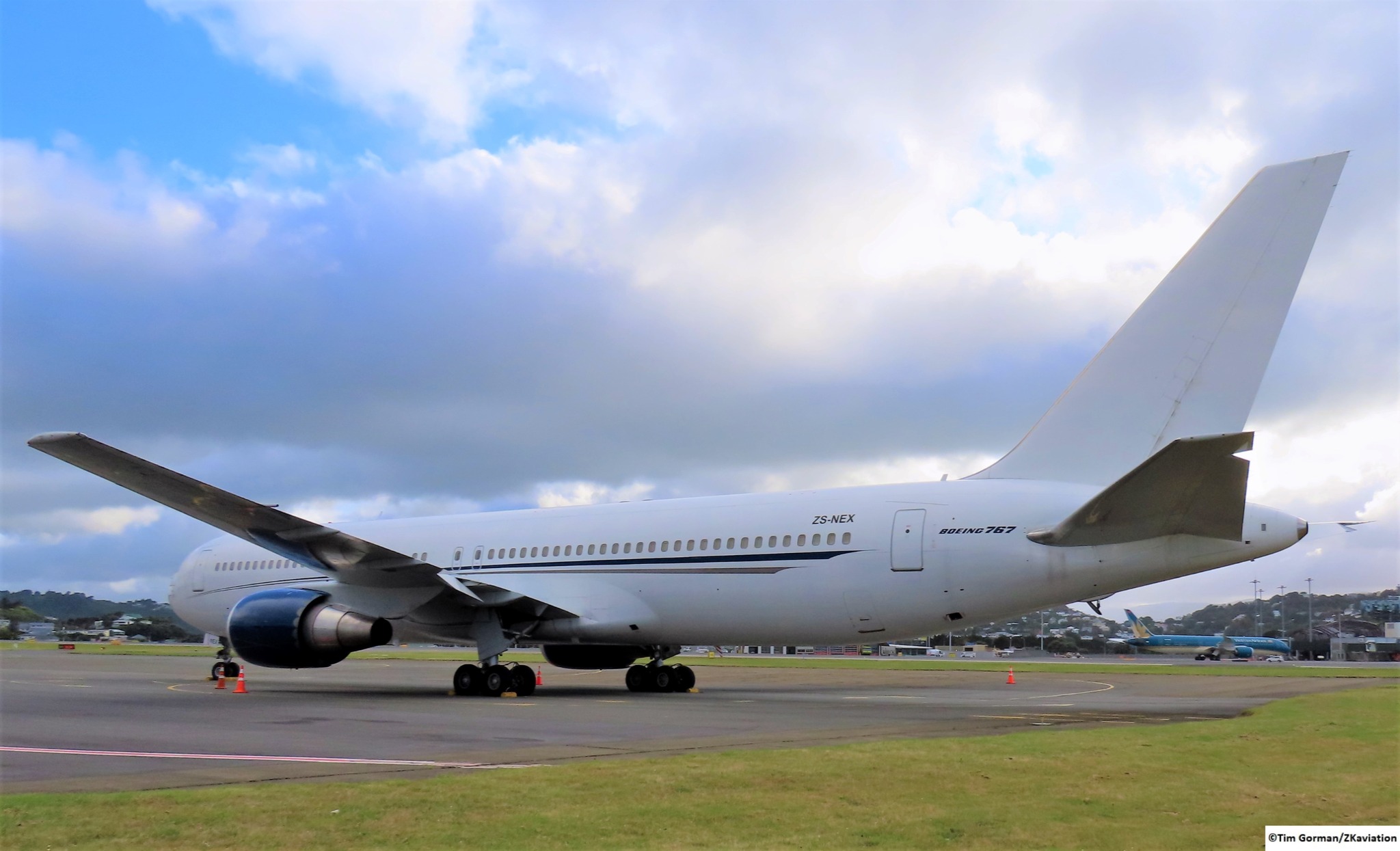 The Guns N' Roses chartered Aeronexus Boeing 767-35D(ER) ZS-NEX