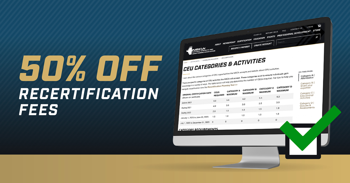 NSCA - Get rewarded for recertifying early! Complete and report your ...