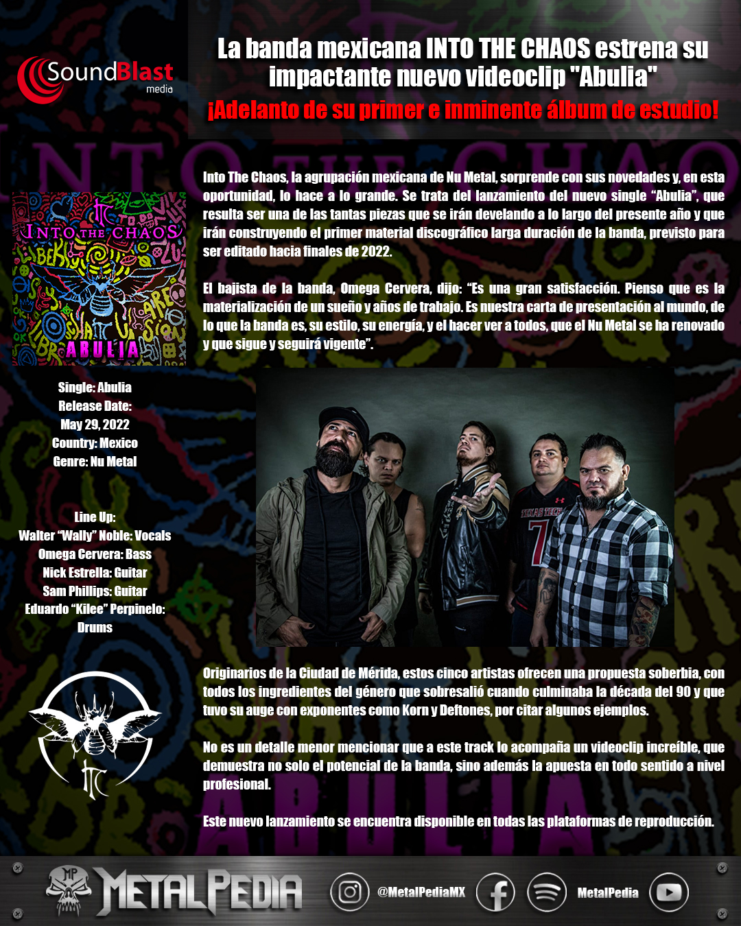 Metal Pedia - La banda mexicana Into The Chaos estrena su...