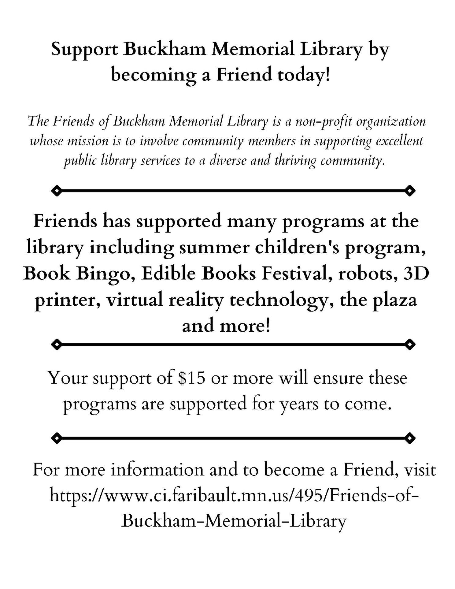 Friends of the Buckham Memorial Library