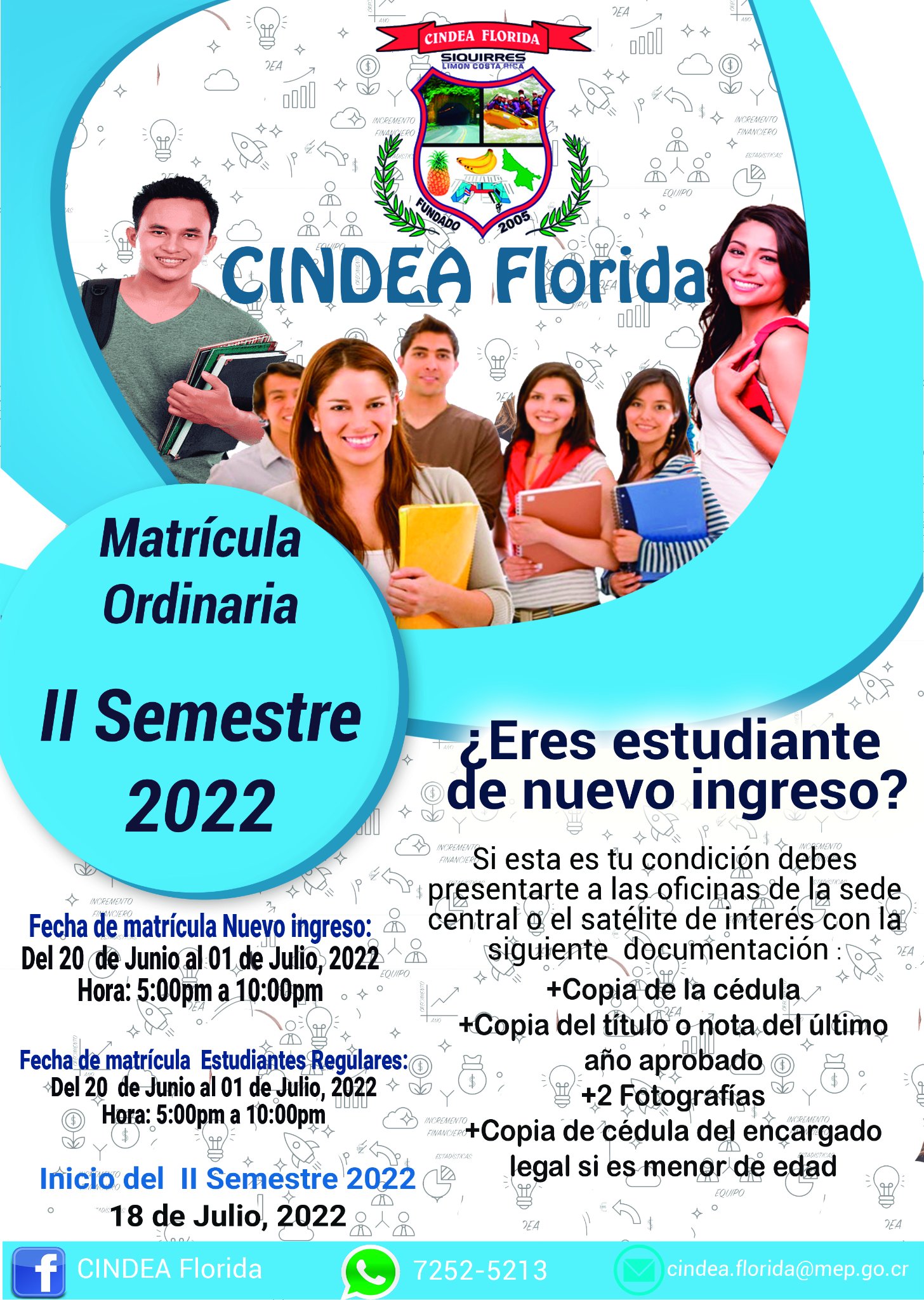 CINDEA FLORIDA - #Atención #Matrícula_2022 📕📗📘 📐📏 El...
