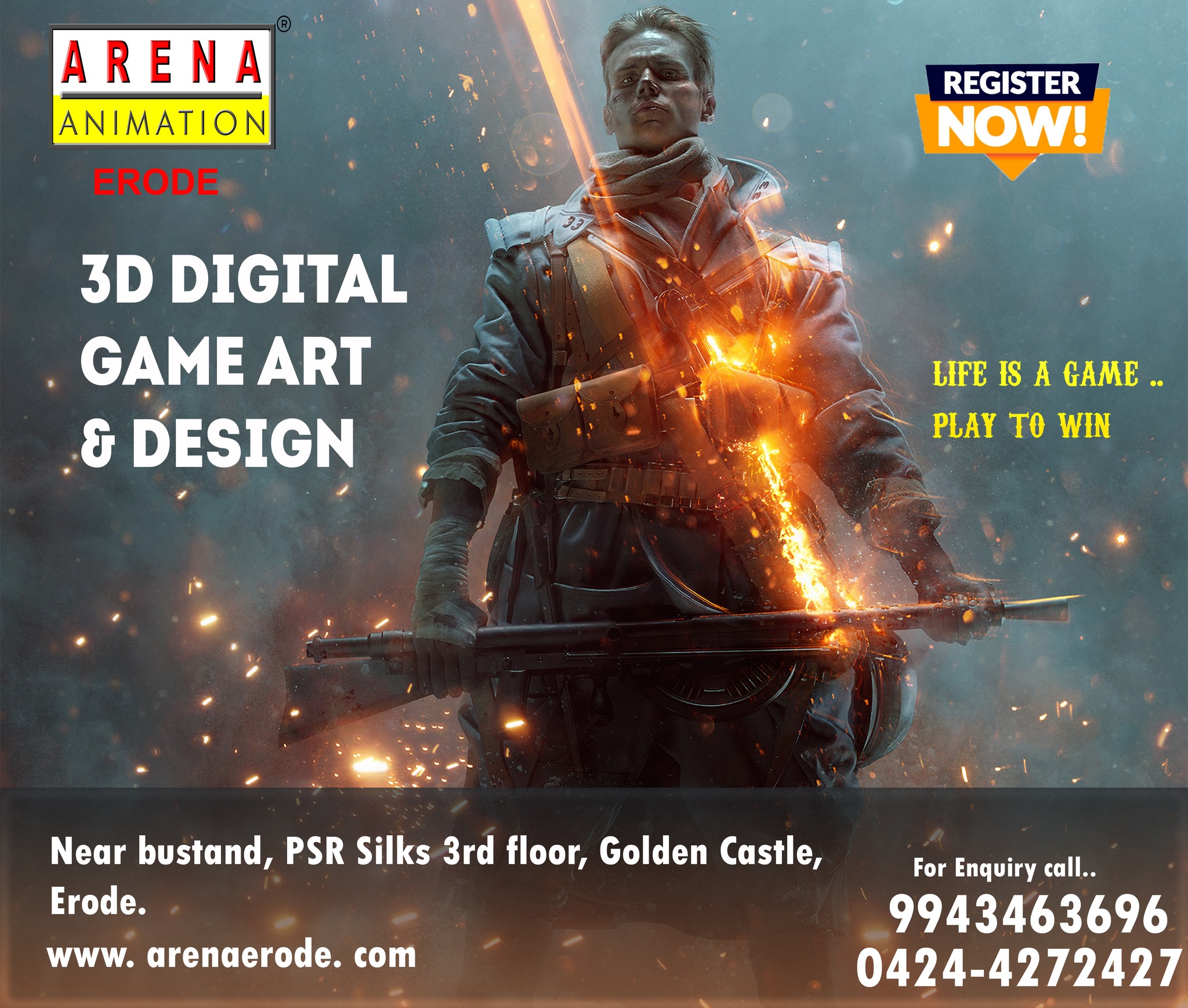 Arena - Learn 3D DIGITAL & GAME ART 🌟⚡️ Join Today😍 Arena Erode Call ...