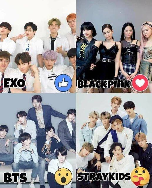 React for your favourite ones 😚 #EXO #BTS #BLACKPINK #StrayKids