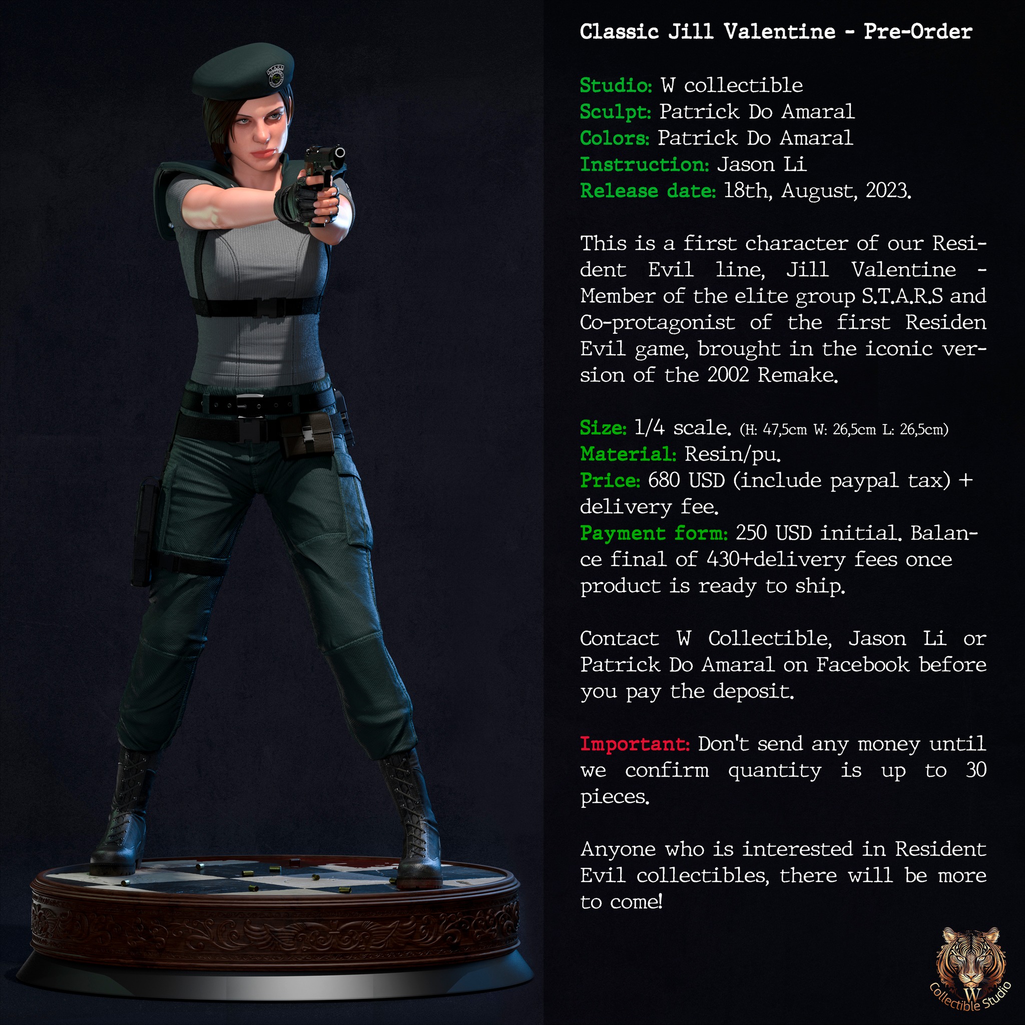 SWToys Jill Valentine FS072. SWToys Jill Valentine Battle damaged