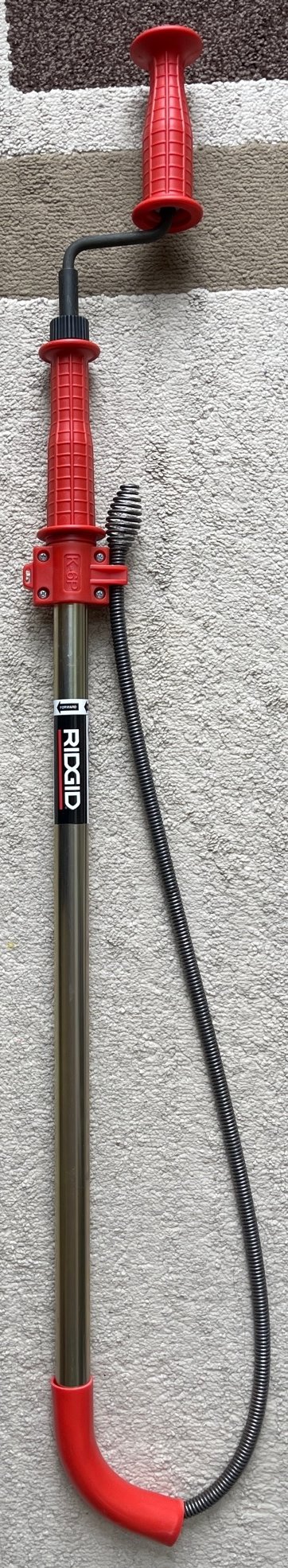 Ridgid K6P 6 Ft Toilet Auger Snake – Heavy Duty Bulb Head – Plumber's Drain Opener