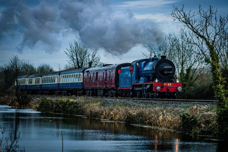 Railway - Steam loco 85 with the recently repainted BR van and four ...