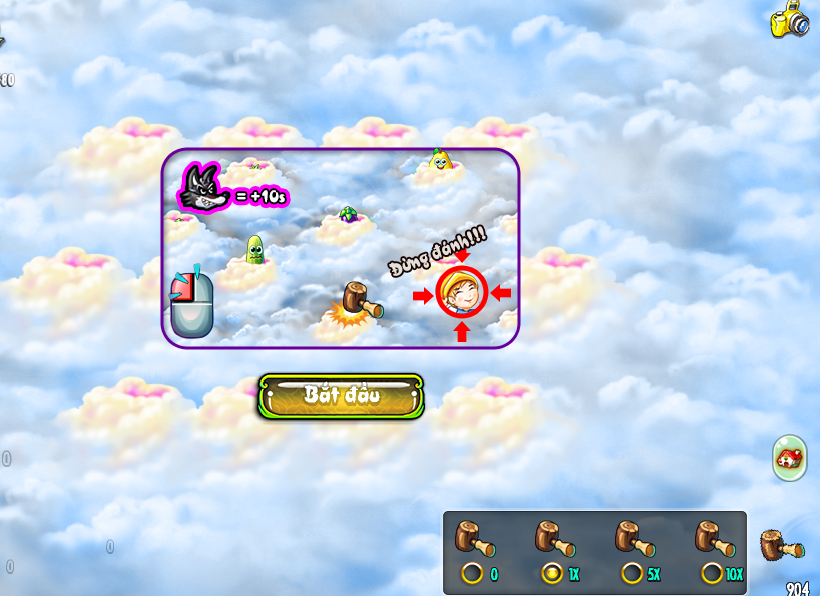 Khu Vườn Trên Mây - Minigame Đập Củ Quả - 1 trong các minigame trong ...