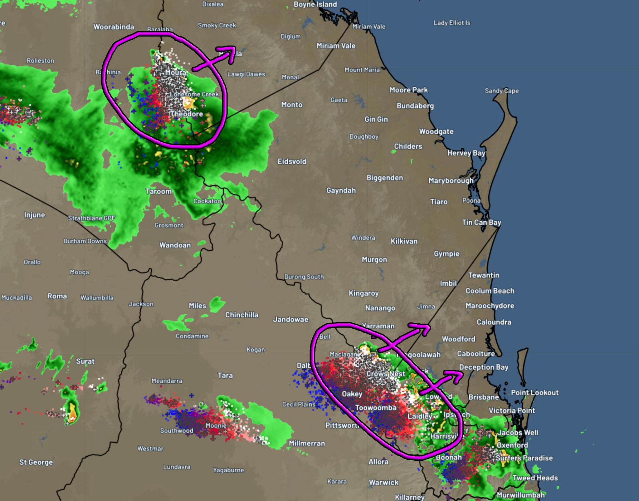 Higgins Storm Chasing - 9PM SEQLD & CQLD UPDATE: Some isolated intense ...