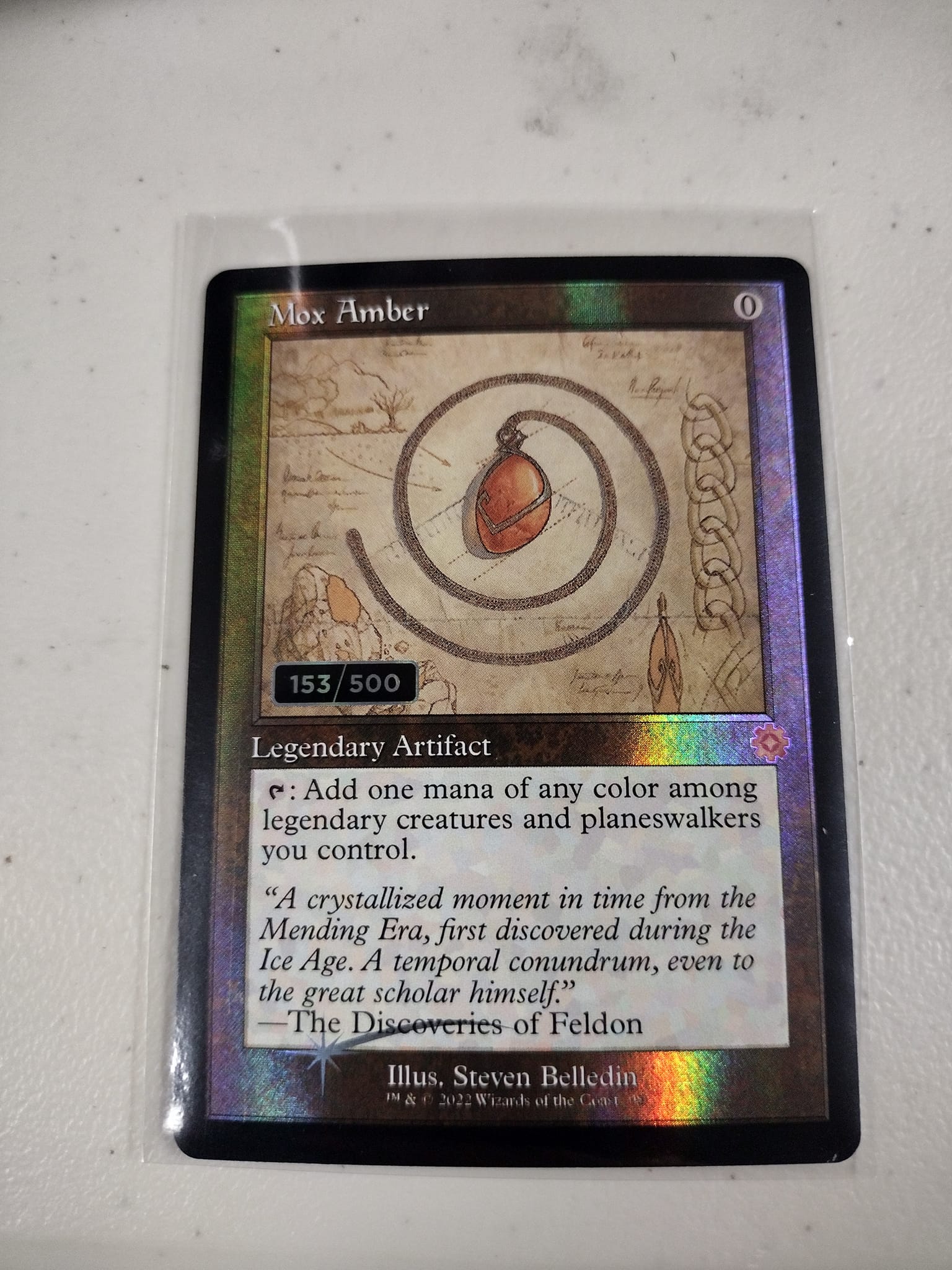 Should I sell or hold a foil Mox Amber dwarvish language card?