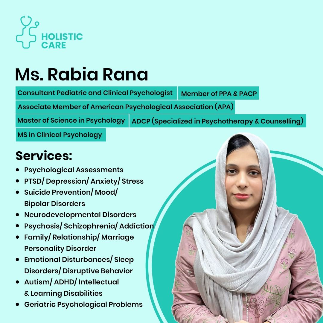 Rabia Rana - Clinical Psychologist | Lahore