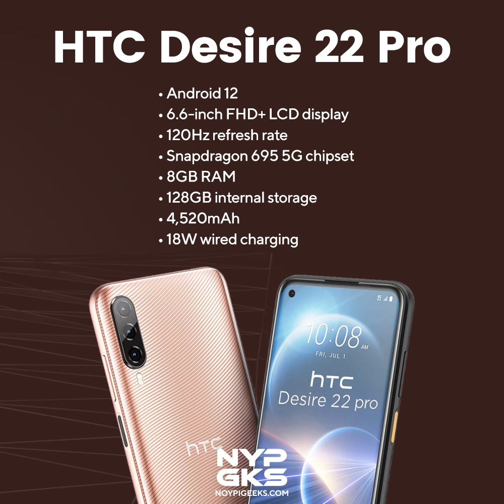HTC unveils mid-range Desire 22 Pro smartphone for the metaverse