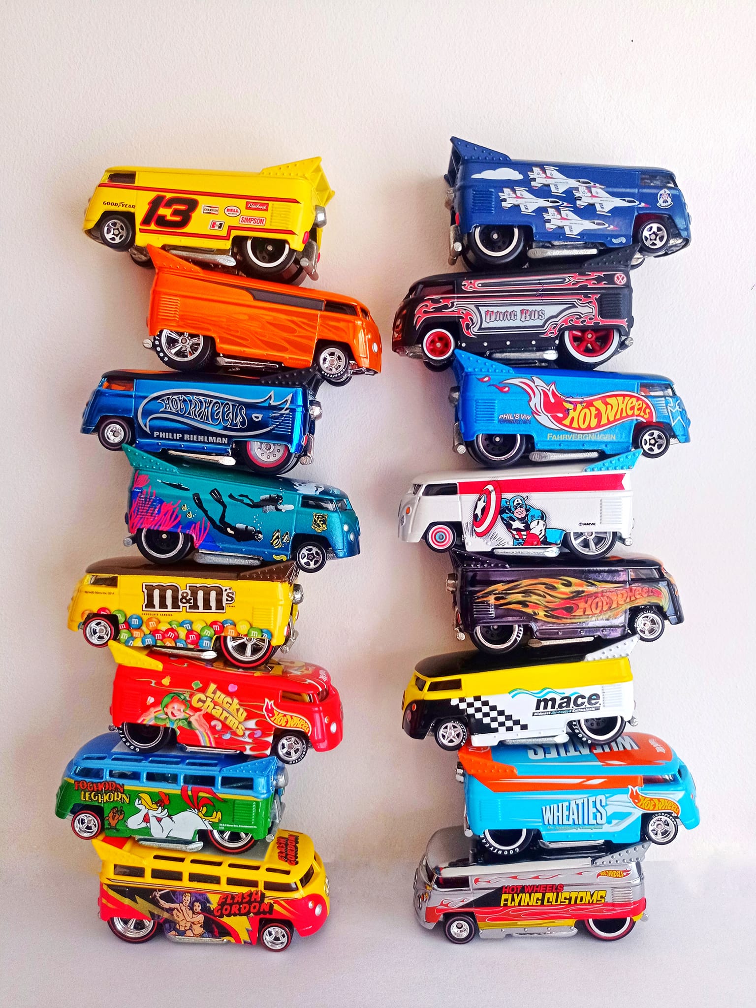 Hot Wheels M&M's Volkswagen Drag Bus toy packaging