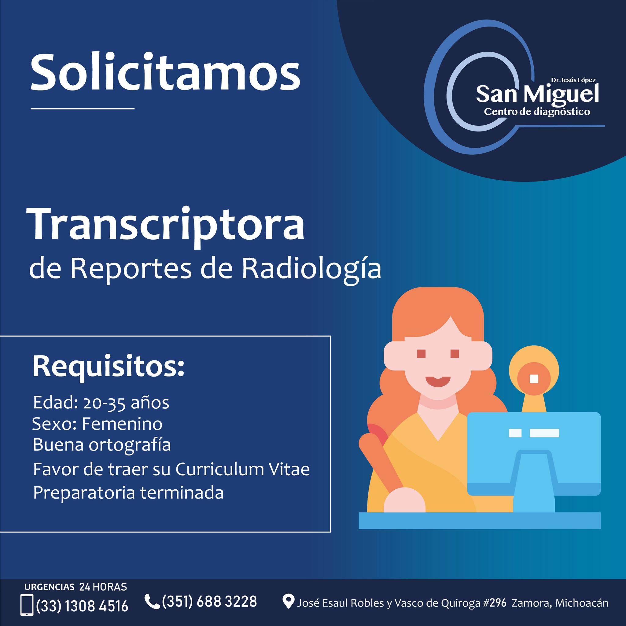 •🔵 SOLICITAMOS... - Centro de Diagnóstico San Miguel