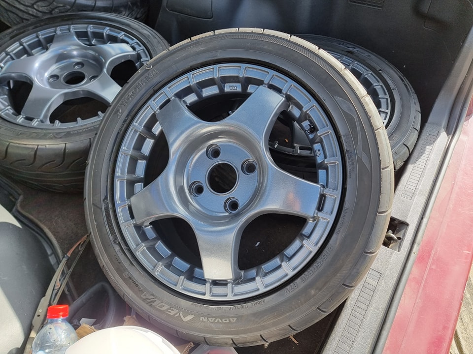 Going for a darker finish on my Advan Rally Trial 16 inch wheels