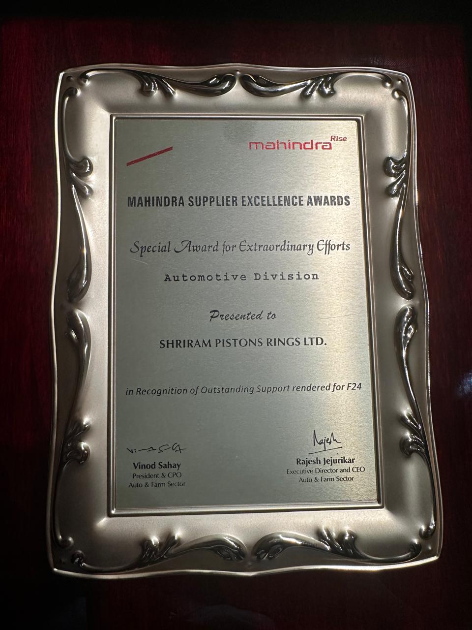 “Congratulations to the... - Shriram Pistons & Rings Ltd. | Facebook